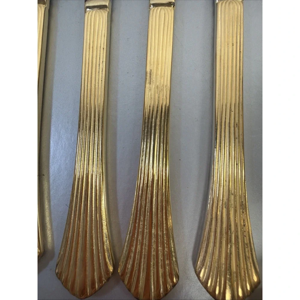 International Silver GOLDEN FLAIR Gold Electroplate EP Flatware Set 26 Pieces